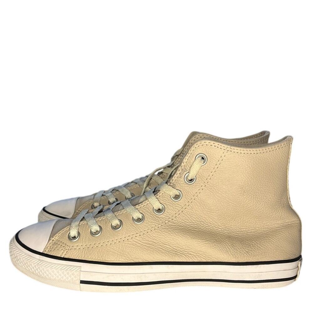 Unisex Converse Chuck Taylor All Star 171462C Leather Hi-Top Shoes M8/W10 Beige